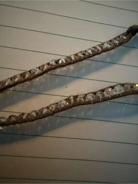 Crystal Bead Wrapped Cord bracelet - Clear Sparkle